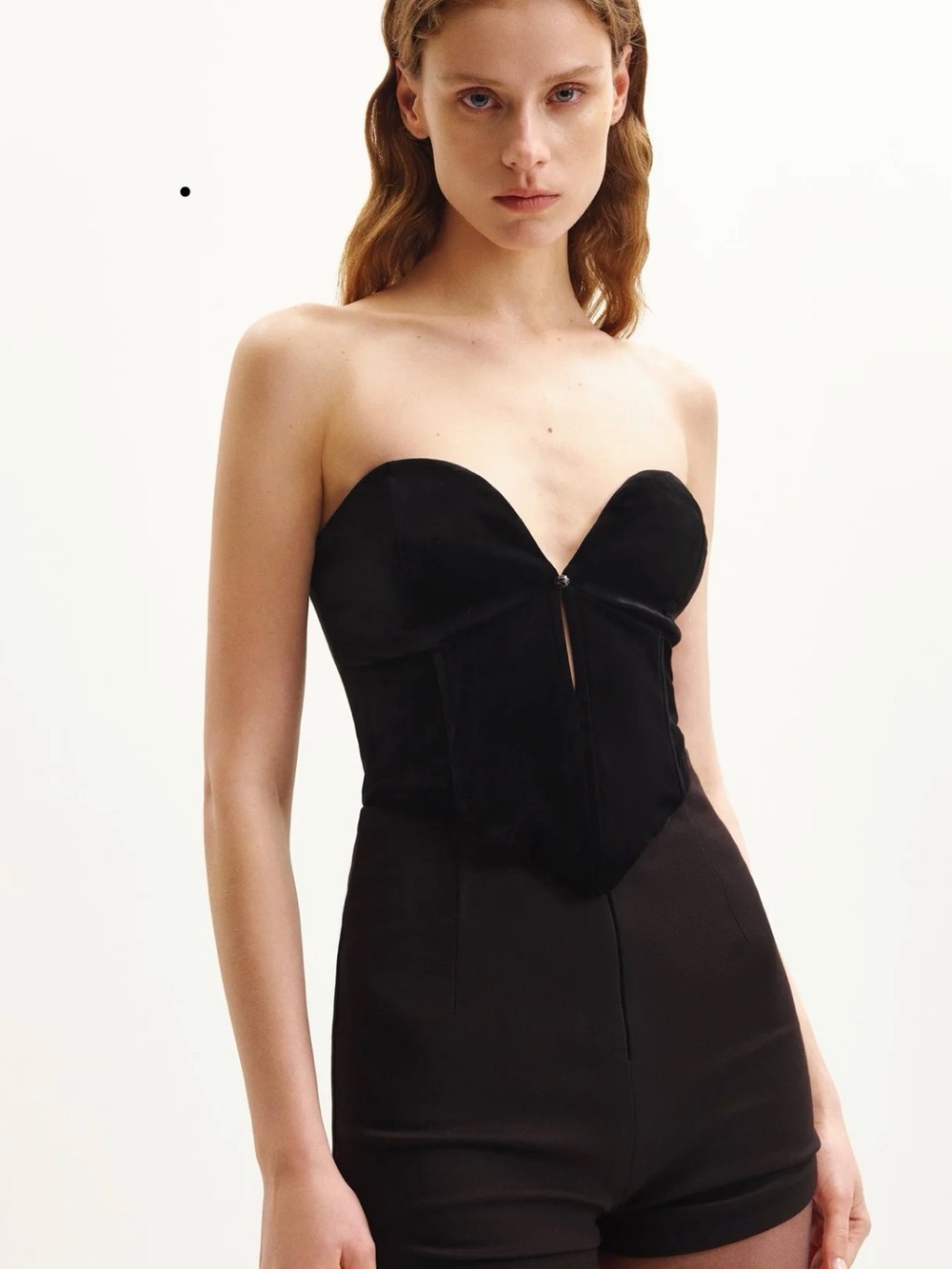 Strapless Black Bustier Top
